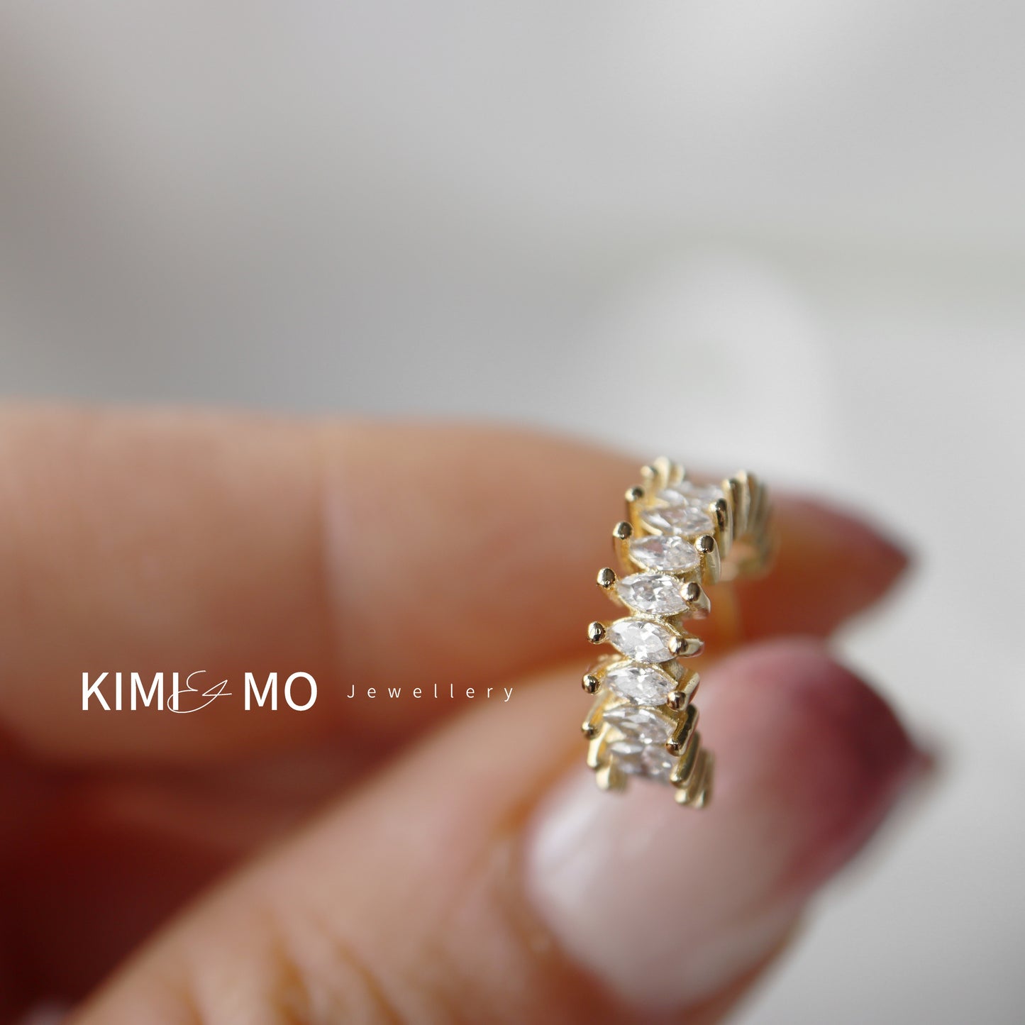 Créole Pavé Diamants - Or Vermeil & Marquise - **Hoop Hoop**