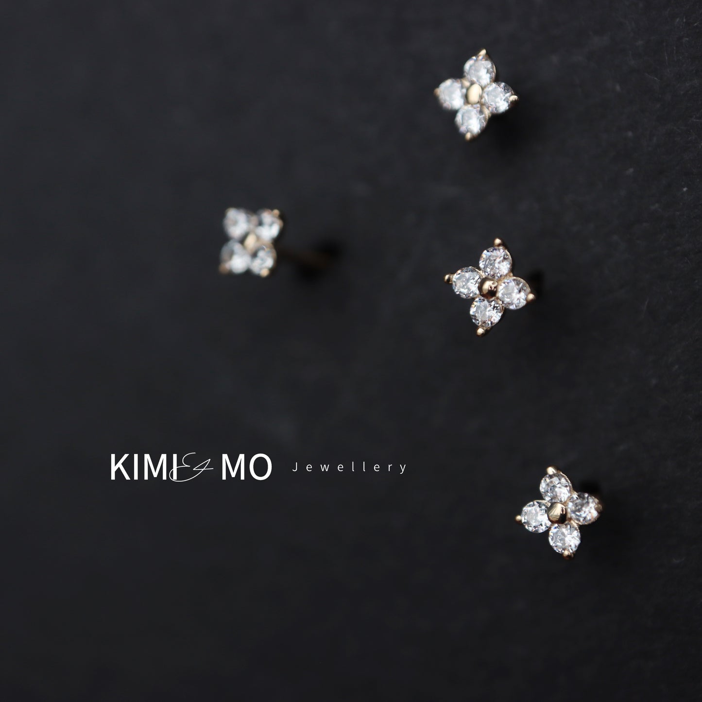 Boucles d'oreilles Flower Stud -Or Vermeil et Argent Sterling- **Collection Florale**