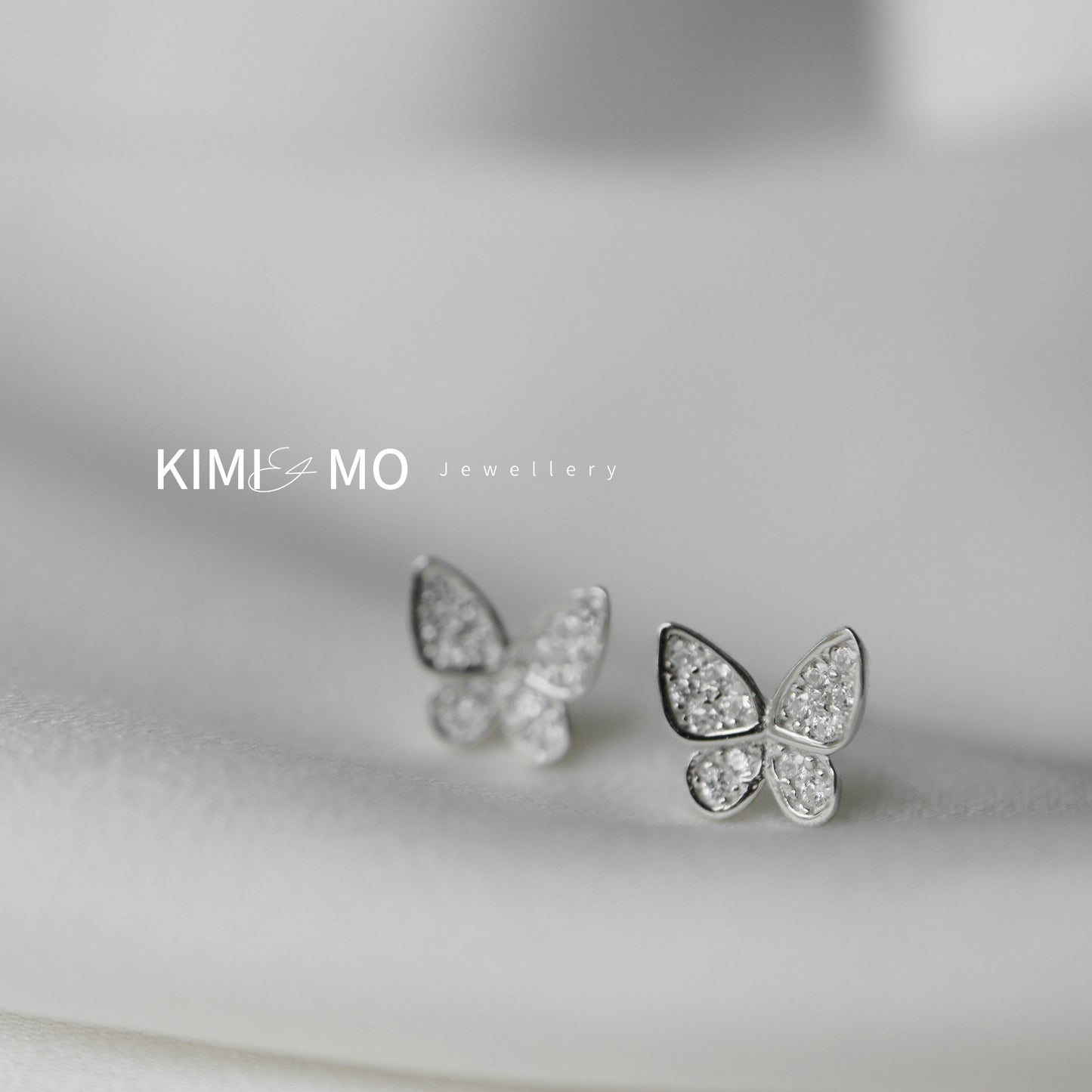 Boucles d’oreilles papillon diamant - Or Vermeil et argent sterling -**Collection Papillon**