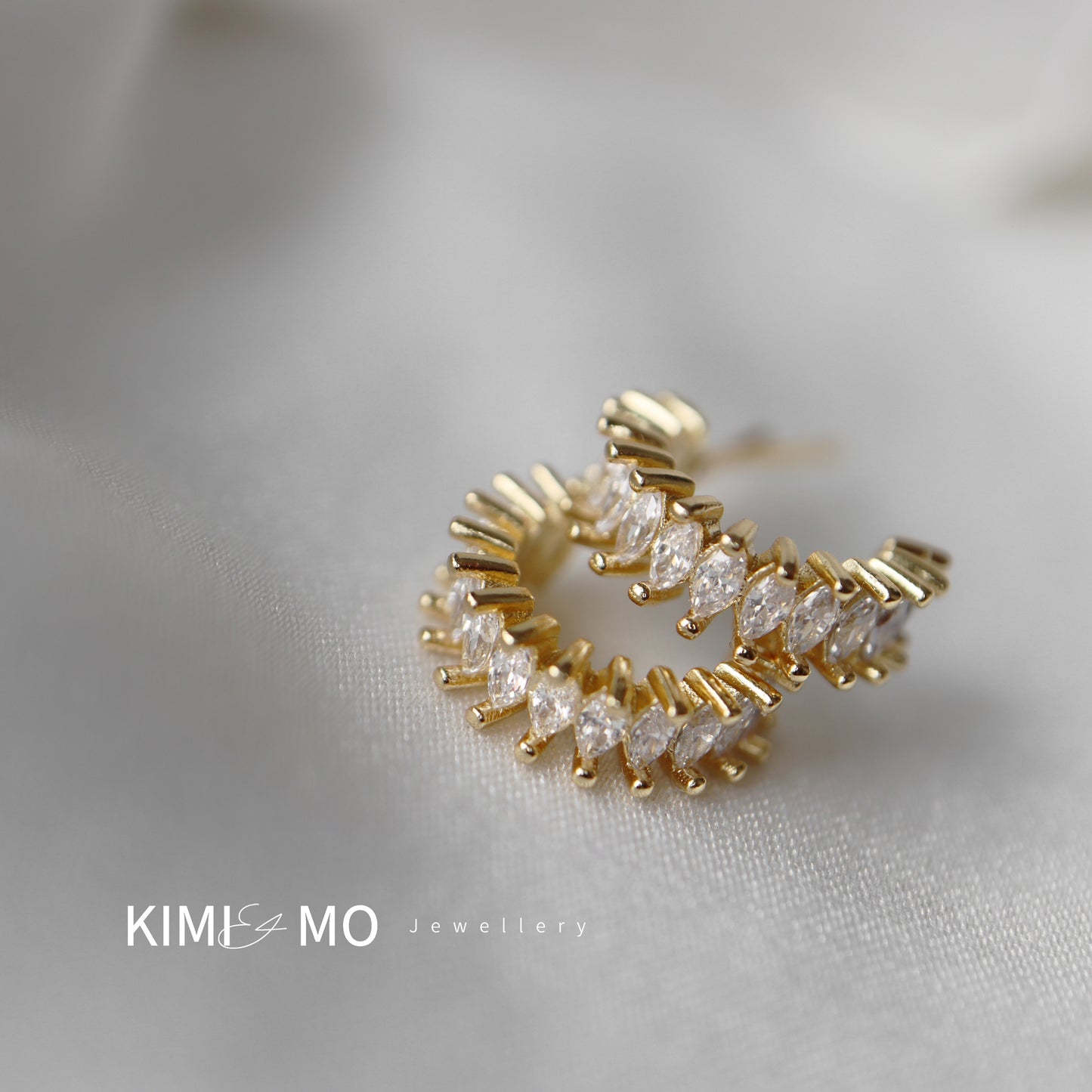 Créole Pavé Diamants - Or Vermeil & Marquise - **Hoop Hoop**