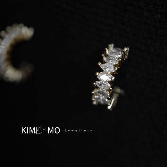 Créole Pavé Diamants - Or Vermeil & Marquise - **Hoop Hoop**