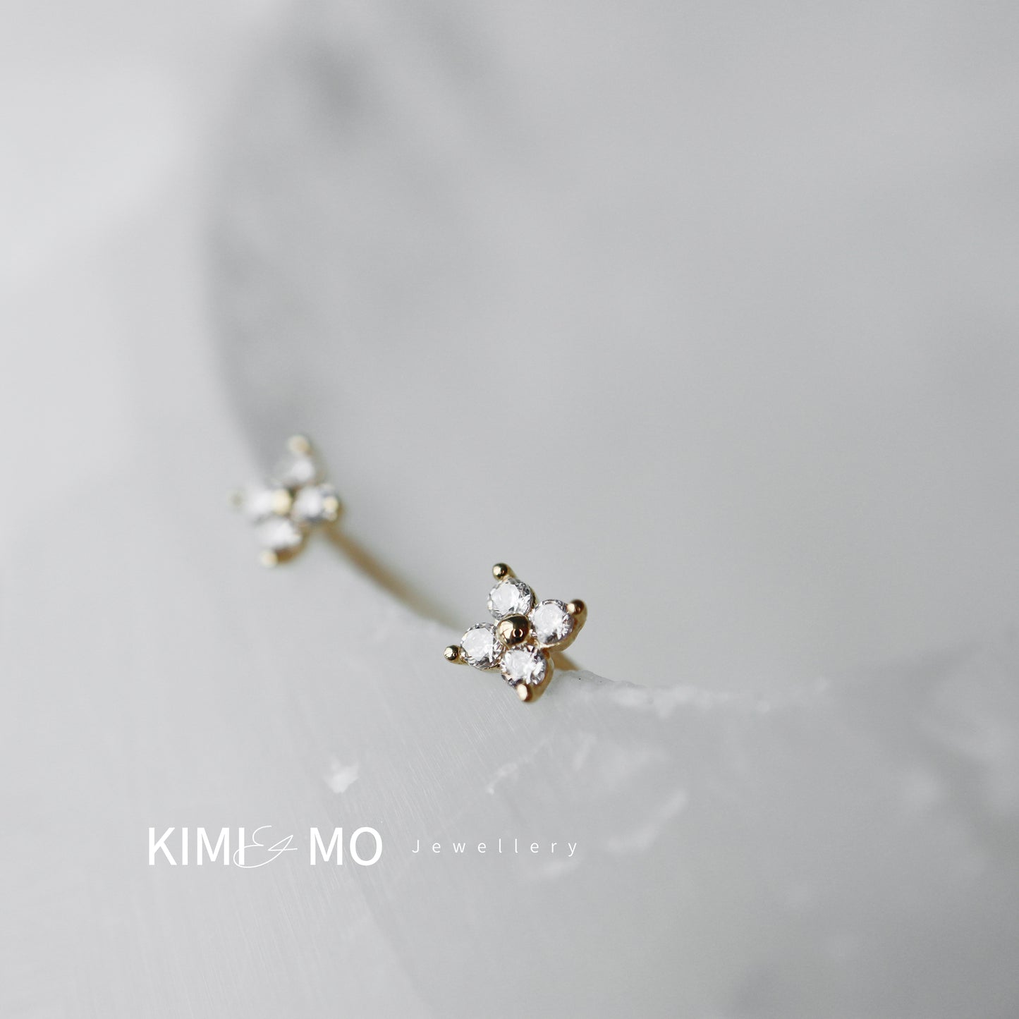 Boucles d'oreilles Flower Stud -Or Vermeil et Argent Sterling- **Collection Florale**