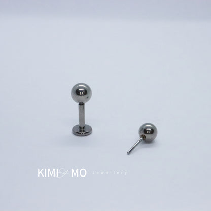 Classic Tiny Ball Stud Earring • Threadless End Push Pin Labret • G23 Titanium