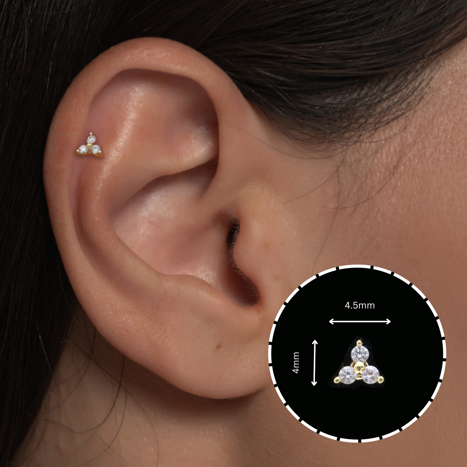 Delicate gold bloom earrings with flat back for daily wear