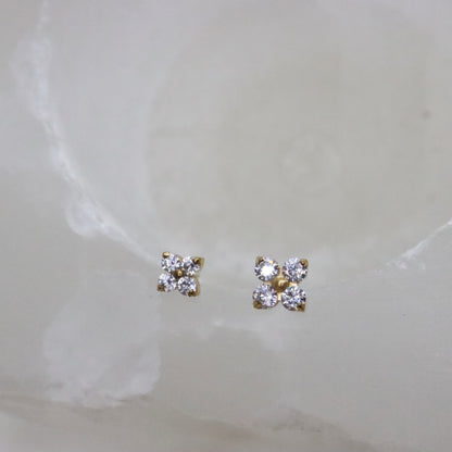 Elegant gold floral stud earrings for a delicate charm