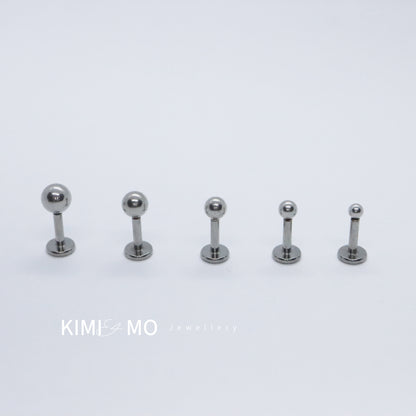 Classic Tiny Ball Stud Earring • Threadless End Push Pin Labret • G23 Titanium