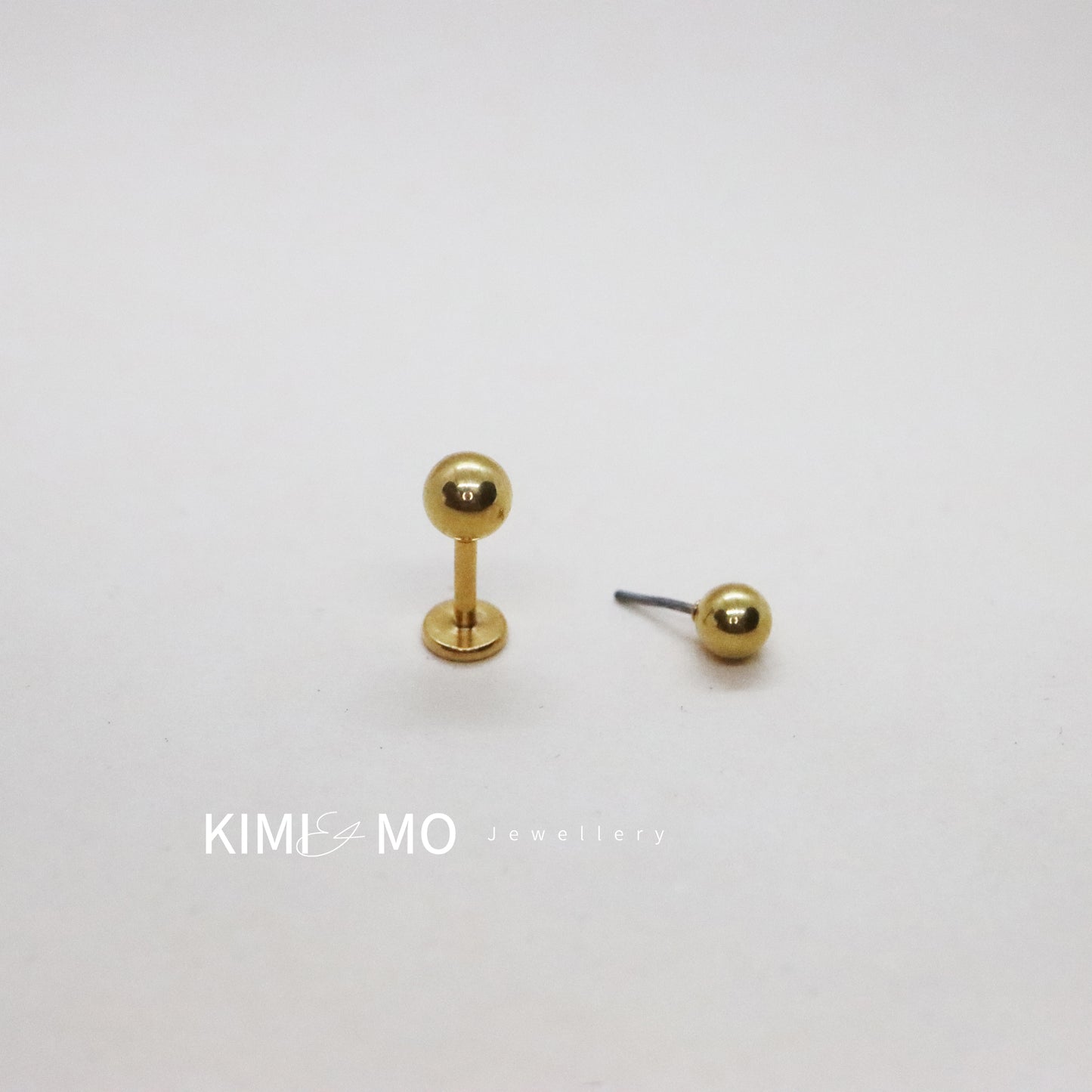 Classic Tiny Ball Stud Earring • Threadless End Push Pin Labret • G23 Titanium