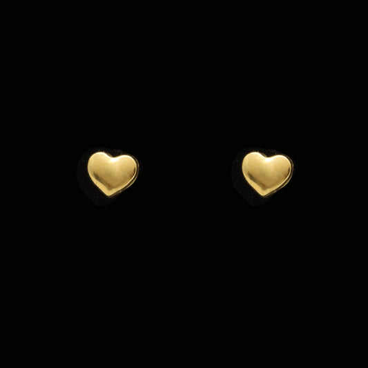 Minimalist love-inspired gold heart stud earrings