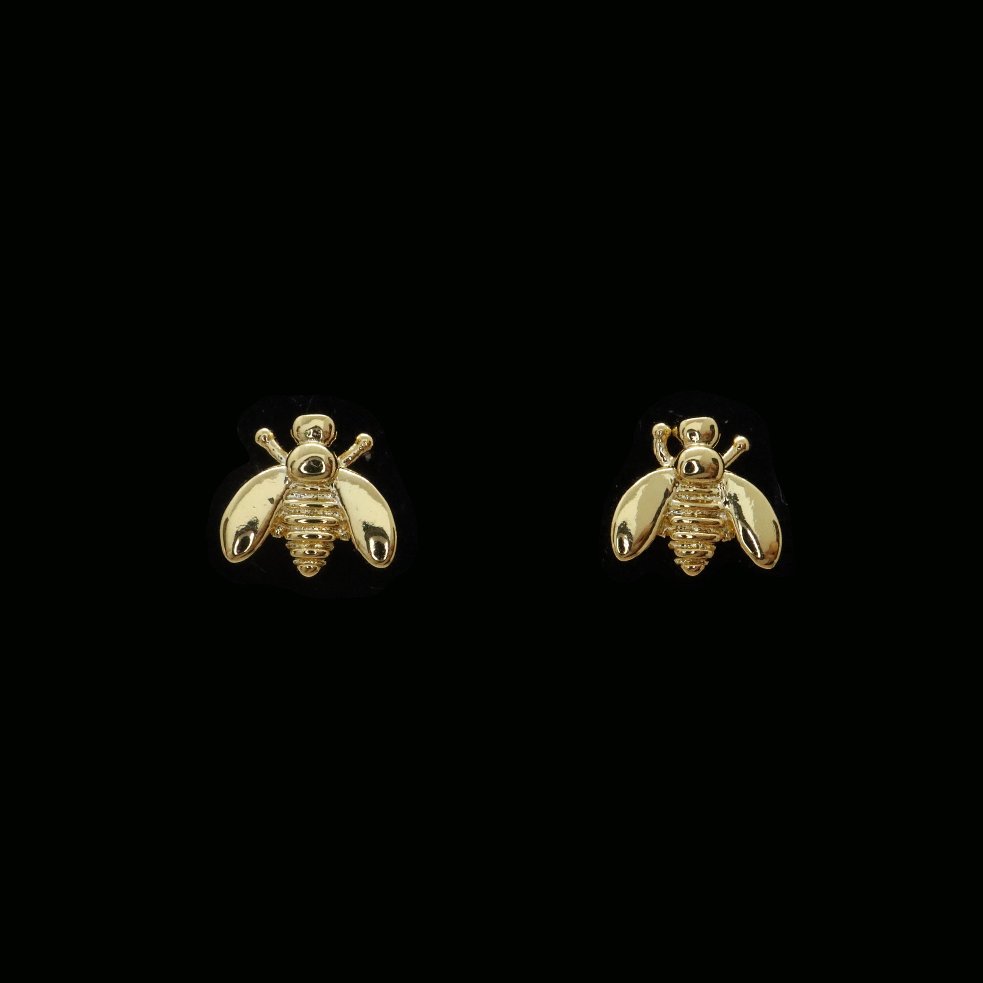 Nature-inspired silver and gold bee earrings