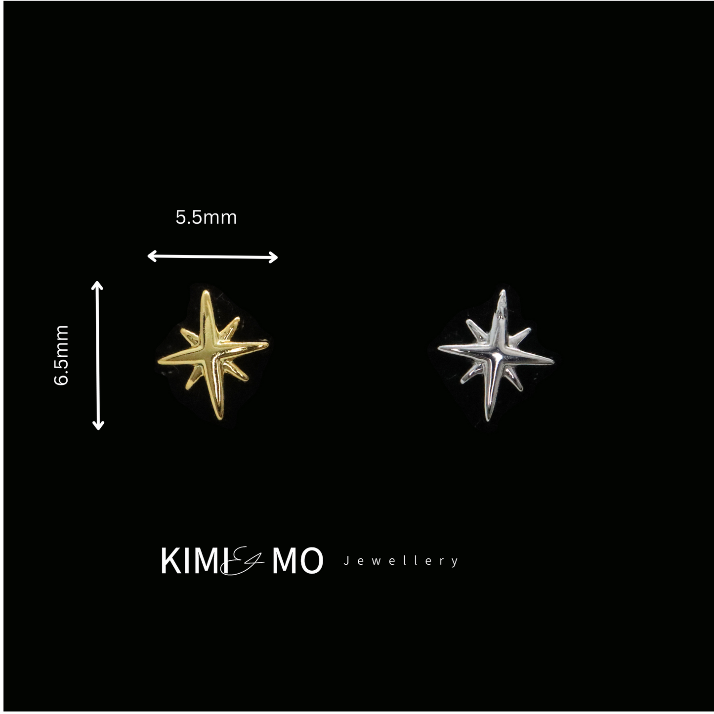 Versatile gold and silver star stud earrings for day-to-night style