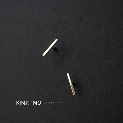 Bar Stud Earrings • Minimalist Stud Earrings • Gold Vermeil & Sterling Silver