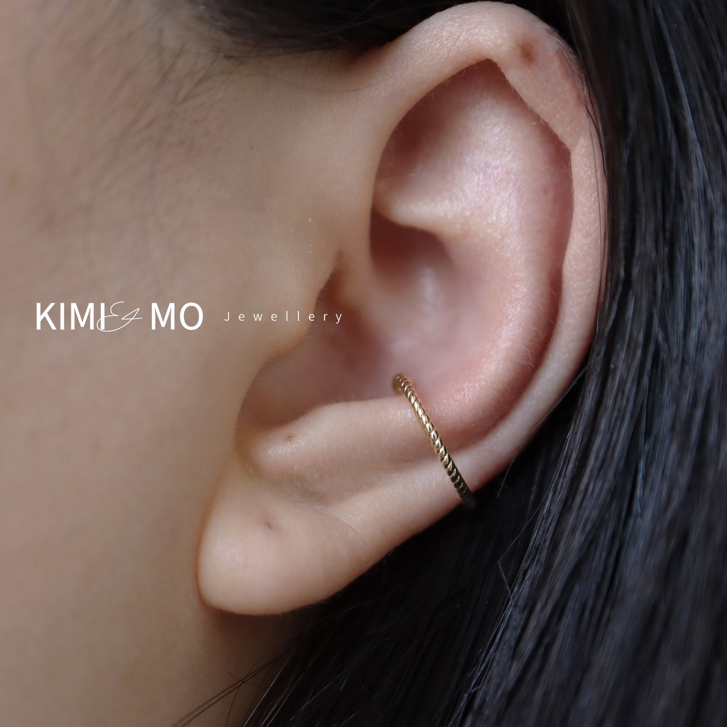 Ear Cuff trenzado - Oro Vermeil -**Colección Minimalista**