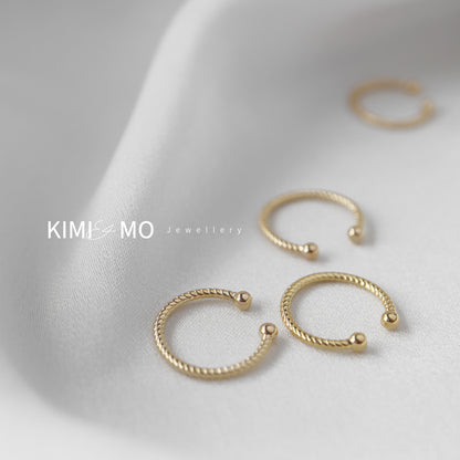 Braided Ear Cuff • Minimalist Earring • Gold Vermeil