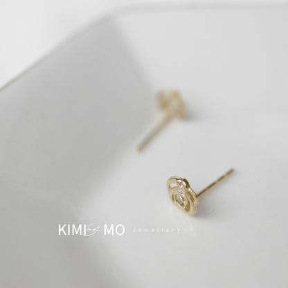 Tiny Rose Flower Stud Earring • 9k Solid Gold, Gold Vermeil & Sterling Silver Classic Floral Stud Earrings