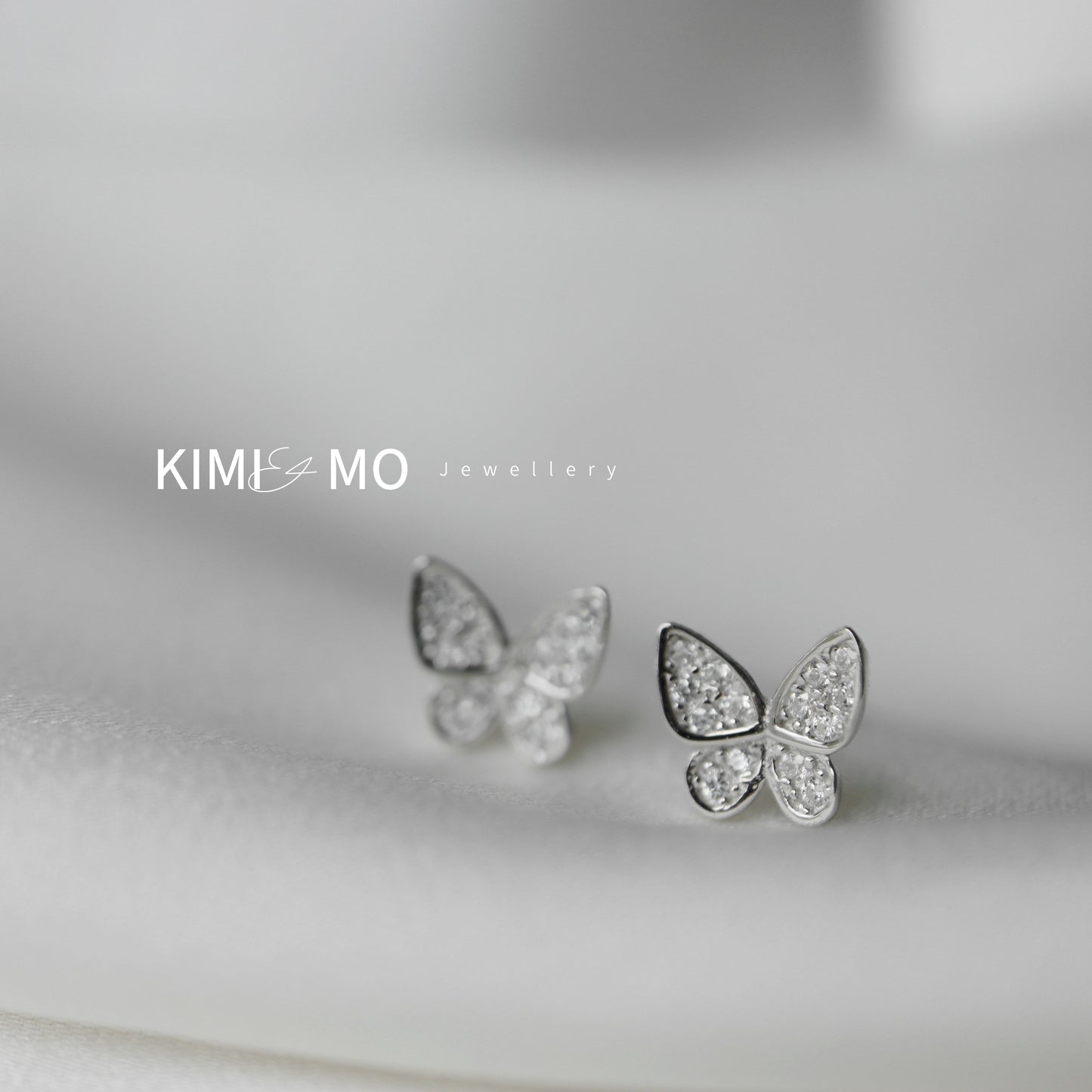 Dainty Butterfly Earrings • Gold Vermeil & Sterling Silver Butterfly Stud Earrings