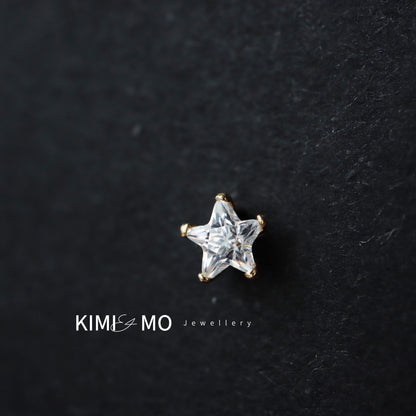 Dainty Star Stud Earrings • 14k Solid Gold, Gold Vermeil & Sterling Silver Minimalist Stud Earring