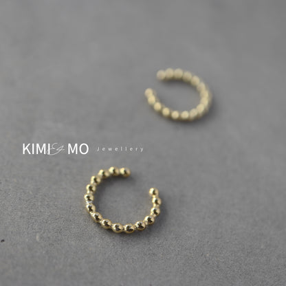 Beaded Ear Cuff • Minimalist Earring • Gold Vermeil