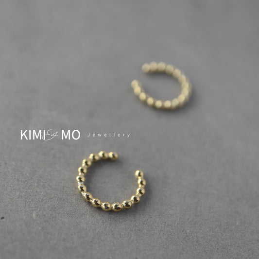 Beaded Ear Cuff • Minimalist Earring • Gold Vermeil