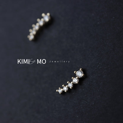 Pavé Diamond Climbers - Or massif 14 carats - **Collection minimaliste**