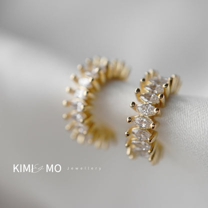 12mm Pavé Hoop Earring • Gold Vermeil & Marquise Classic Hoop Earrings