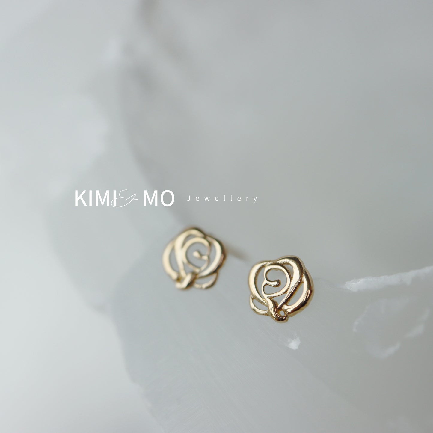 Tiny Rose Flower Stud Earring • 9k Solid Gold, Gold Vermeil & Sterling Silver Classic Floral Stud Earrings